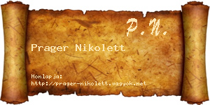 Prager Nikolett névjegykártya
